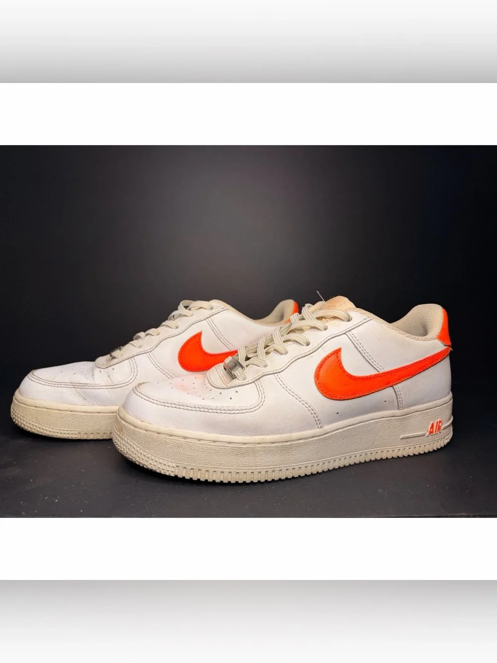 Nike Air Force 1 Low GS White / Bright Orange Sneakers 6.5Y Women’s 8